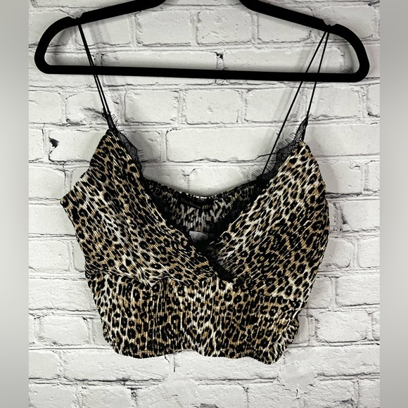 Endless Blu Tops - Endless Blu Holding‎ On Lace Leopard crop top size large new with tags